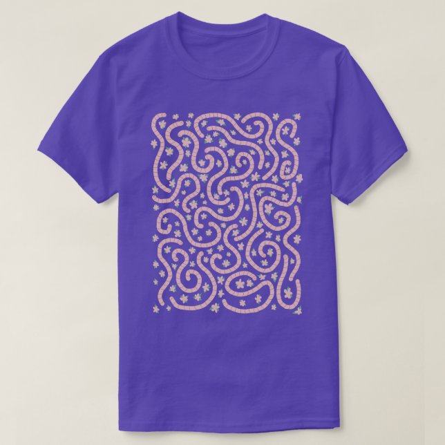 Cute Pink Worms T-Shirt (Design Front)