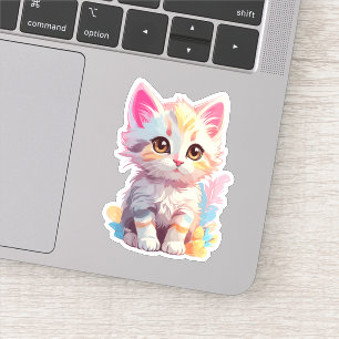 Cute Pink Yellow Kawaii Kitten