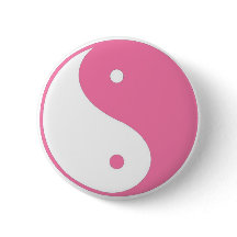 Cute Pink Yin Yang button