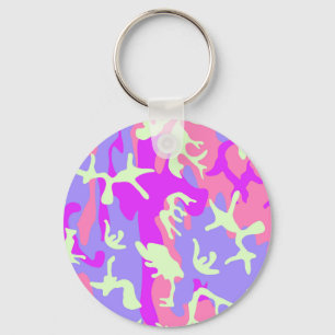 Cute pinky camouflage pattern keychain