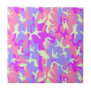 Cute pinky camouflage pattern tile