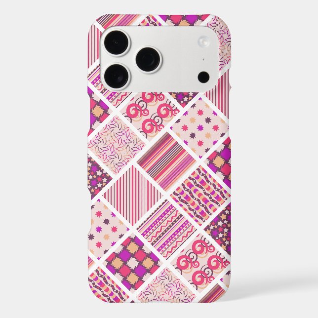 Cute pinky decorative squares patterns (Back)