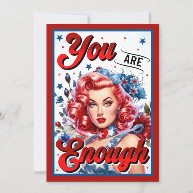 Cute Pinup_ You're Enough Invitation (Front)