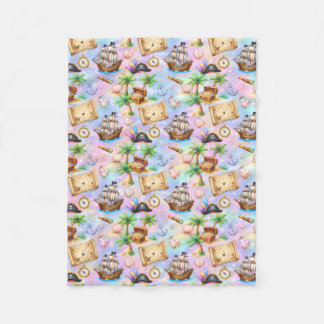 Cute Pirate Adventure Pattern Fleece Blanket
