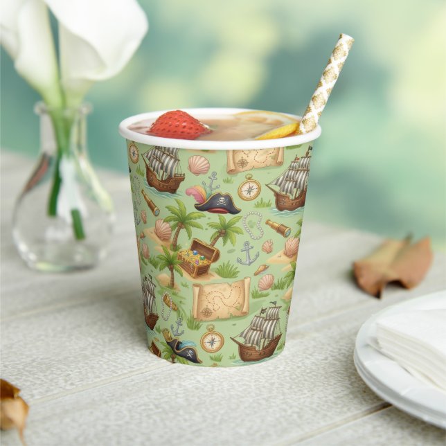 Cute Pirate Adventure Pattern  Paper Cups (Insitu)
