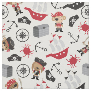 Cute Pirate and Nautical Pattern Fabric