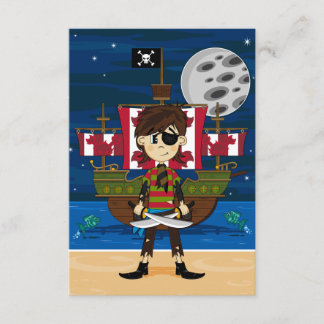 Cute Pirate and Ship RSVP Card