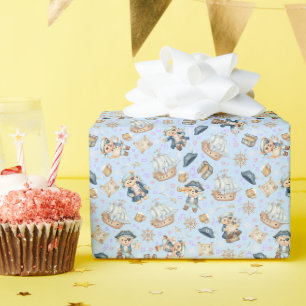 Cute Pirate Bear Seamless Pattern Wrapping Paper
