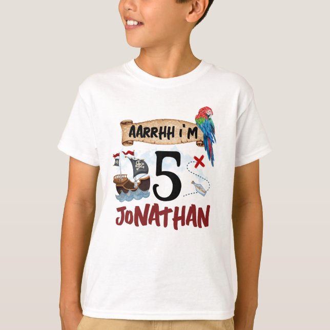 Cute Pirate birthday boy T-Shirt (Front)