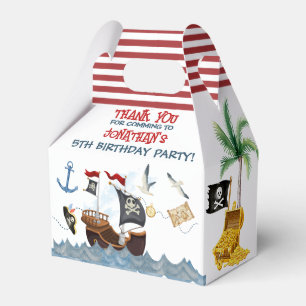 Cute Pirate Birthday Parchment thank you Favor Box