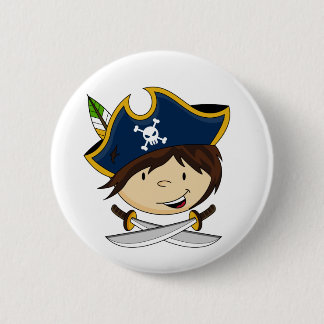 Cute Pirate Captain Button