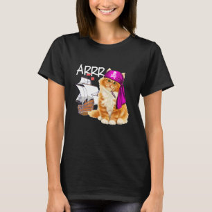 Cute Pirate Cat Goes Arrr Buccaneer Kitten Feline T-Shirt