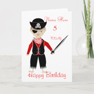 Cute Pirate Child's Personalised Birthday Card
