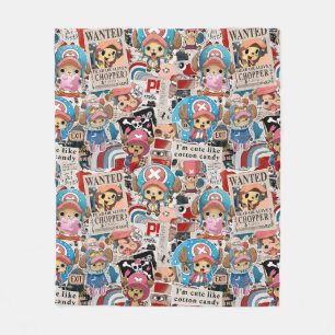 Cute Pirate Doctor Collage Pattern Kawaii Manga Fleece Blanket