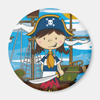 Cute Pirate Girl Magnet