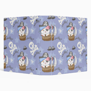 Cute Pirate Kitten Pattern Binder