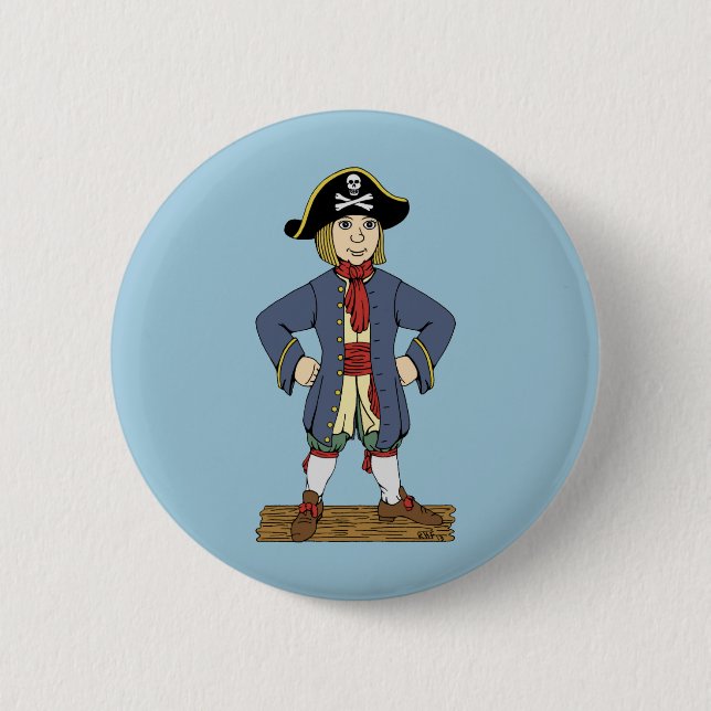 Cute Pirate Lad 2 Inch Round Button (Front)