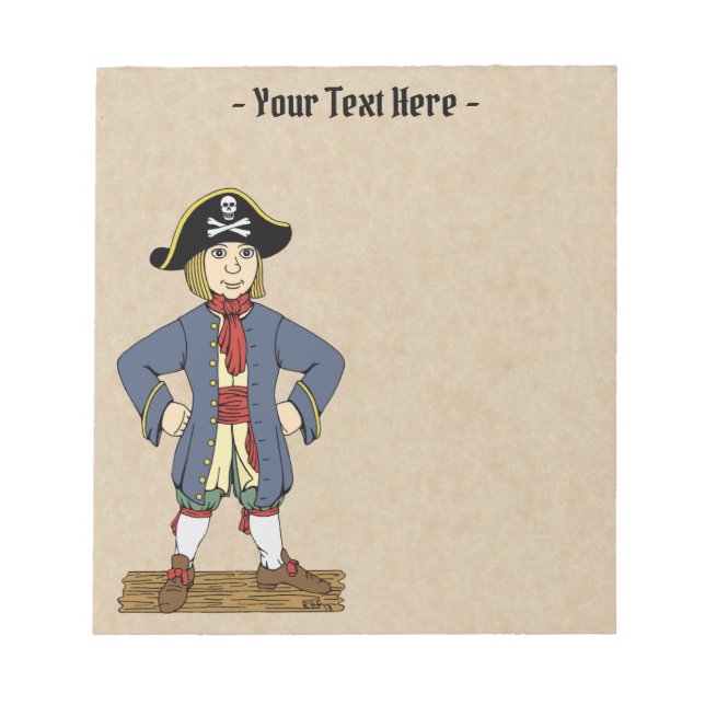 Cute Pirate Lad Notepad (Front)