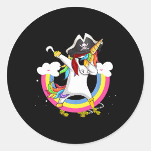 Cute Pirate Magical Unicorn Fun Awesome Halloween  Classic Round Sticker
