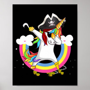 Cute Pirate Magical Unicorn Fun Awesome Halloween Poster