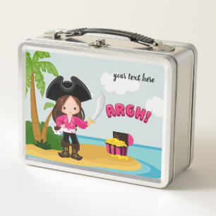 Cute Pirate Metal Lunch Box
