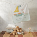 Cute Pirate Mouse Sailboat Kids Monogram Baby Stat Baby Blanket<br><div class="desc">For any further customisation or any other matching items,  please feel free to contact me at yellowfebstudio@gmail.com</div>