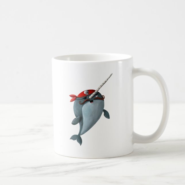 Cute Pirate Narwhal Coffee Mug (Right)