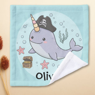 Cute Pirate Narwhal Wash Cloth