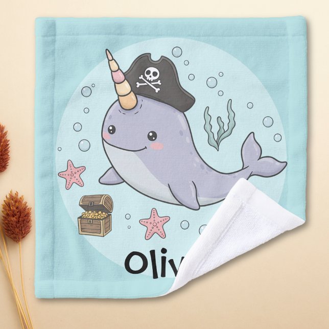 Cute Pirate Narwhal Wash Cloth (Creator Uploaded)
