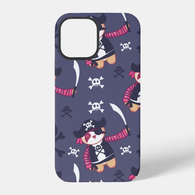 Cute Pirate Panda Bear Pattern iPhone Case (Back)
