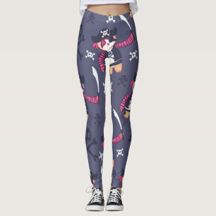 Cute Pirate Panda Bear Pattern Leggings