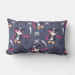 Cute Pirate Panda Bear Pattern Lumbar Pillow