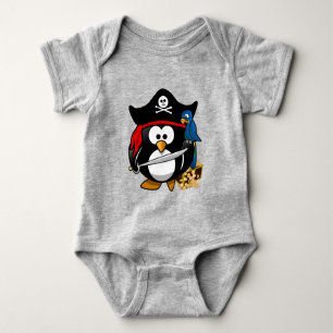 Cute Pirate Penguin Baby Bodysuit
