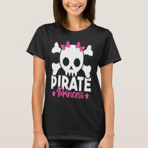 Cute Pirate Princess Pink Pirate Skull and Crossbo T-Shirt