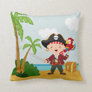 Cute Pirate Throw Pillow