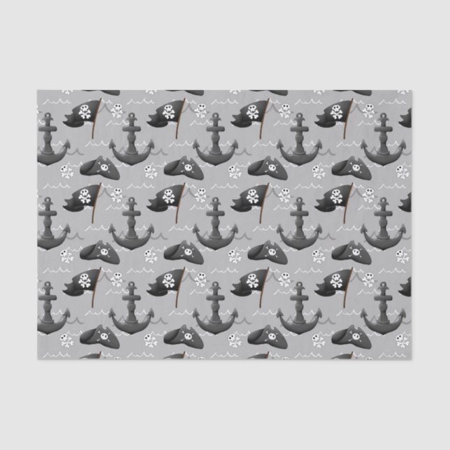 cute pirate tiled pattern party tissue paper (Front)