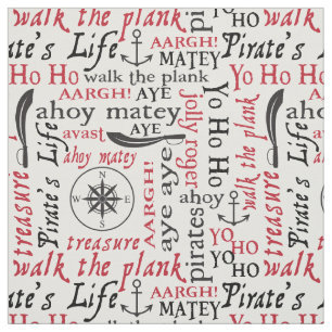 Cute Pirate Words Fabric