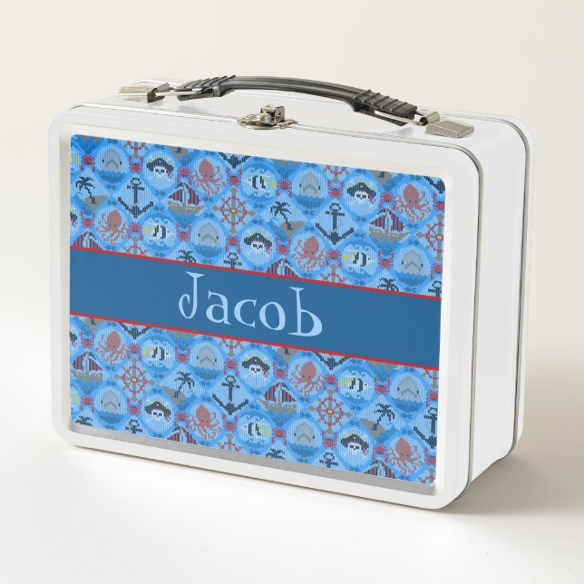 Cute Pirates Metal Lunch Box (Front)