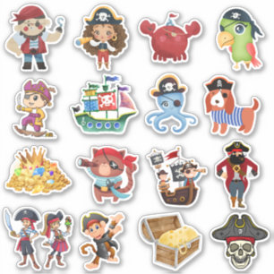 Cute Pirates Scrapbook Sticker Pack #004