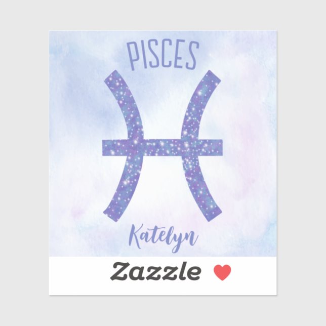 Cute Pisces Astrology Sign Personalized Purple (Sheet)