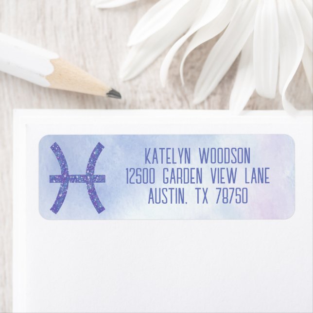 Cute Pisces Astrology Sign Personalized Purple (Insitu)