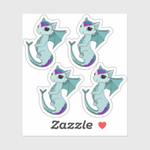 Cute Pisces Dragon design zodiac sticker