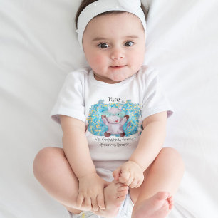 Cute Pisces Fish Watercolor Bull Zodiac Baby Bodysuit