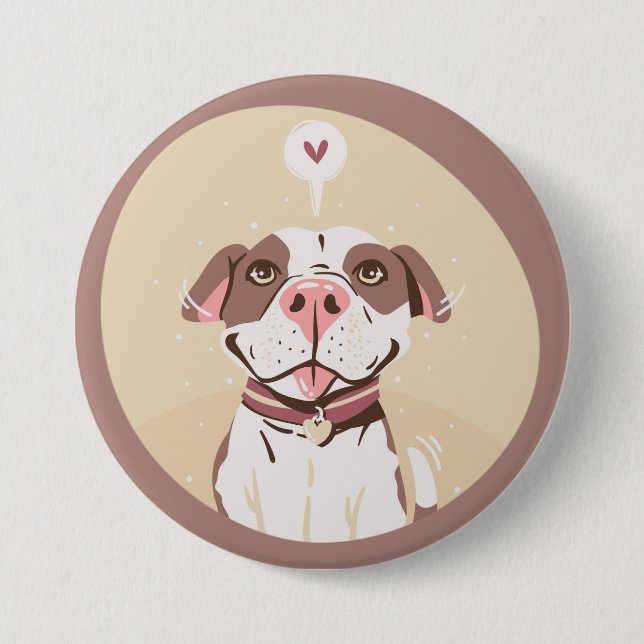 Cute Pit Bull 3 Inch Round Button (Front)