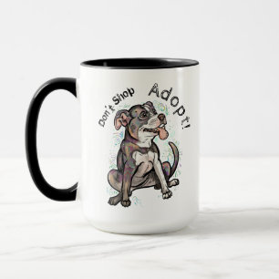 Cute Pit Bull "Adopt!, don't shop" Mug