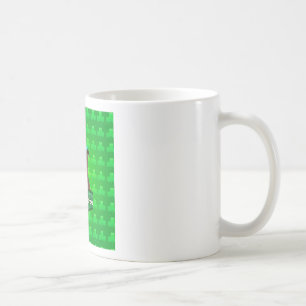 Cute Pit Bull Dog Hat St. Patrick's Day w Clovers Coffee Mug