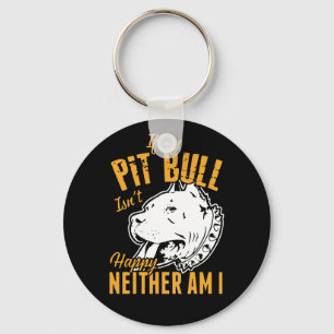 Cute Pit Bull Mom Dad Puppy Dog Funny Pitbull Keychain