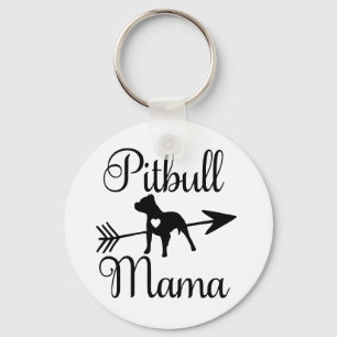 Cute Pit Bull Mom Dad Puppy Dog Funny Pitbull Keychain