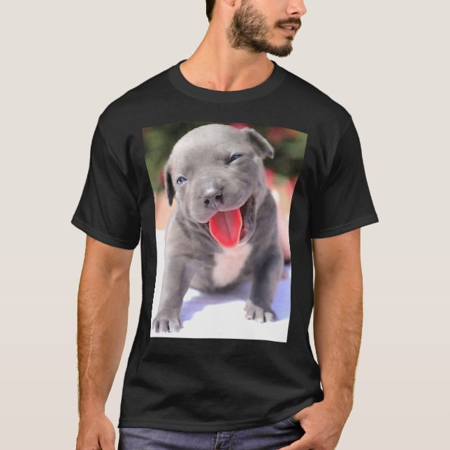 Cute Pit Bull Puppy T-Shirt (Front)