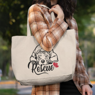Cute Pit Bull Rescue Adoption Pitbull Gift Pittie Large Tote Bag